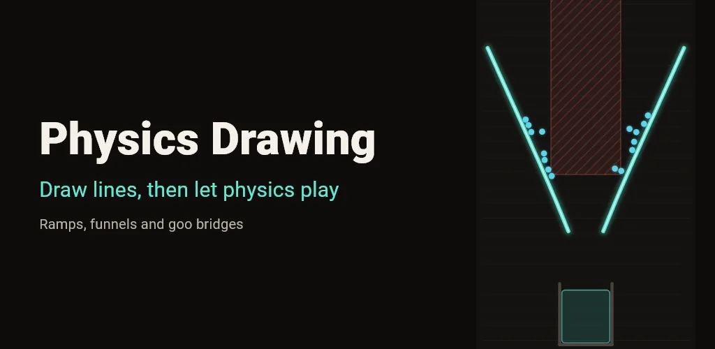 Physics Drawing feature graphic: Draw lines, then let physics play