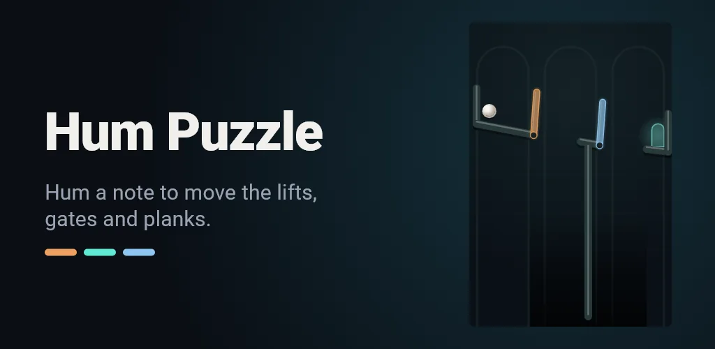 Hum Puzzle feature graphic: Hum to raise platforms