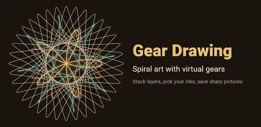 Gear Drawing: Spiral Art feature graphic: Spiral art with virtual gears